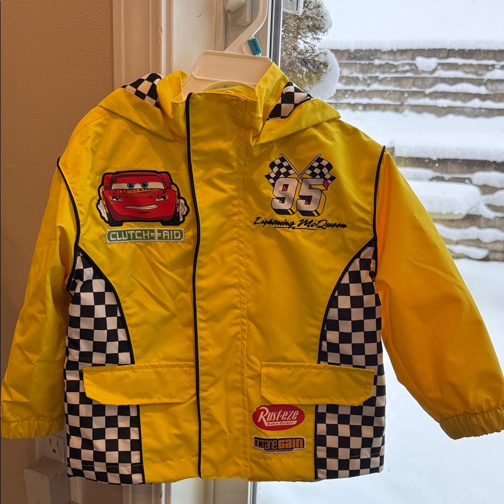 Disney Cars Lightning McQueen Rain Jacket Toddler size 3